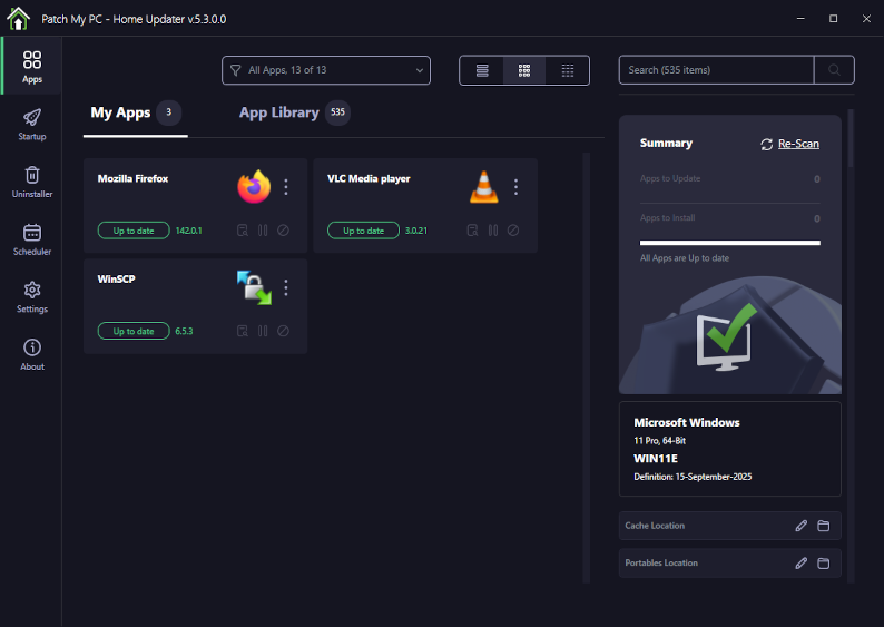 Patchmypc after application update Patchmypc after application update