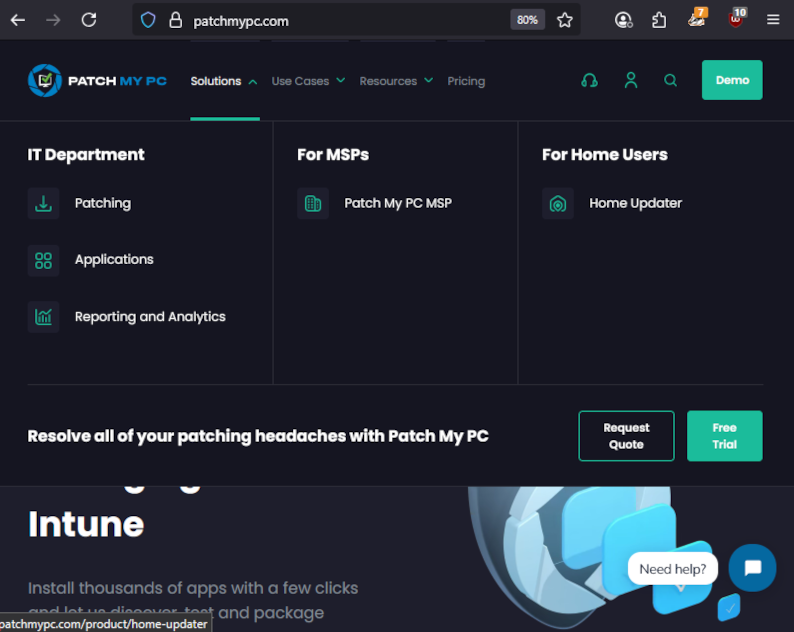 Patchmypc Solutions page Patchmypc Solutions page