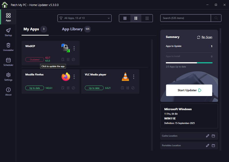 Patchmypc button to update outdated applications Patchmypc button to update outdated applications