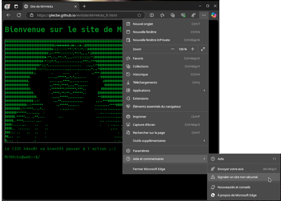 Edge - menu signaler