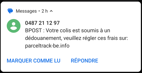 SMS de phishing