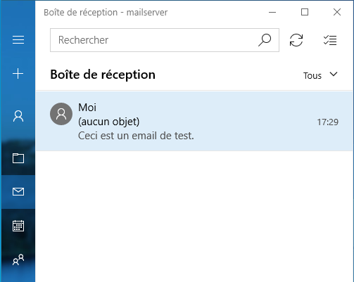 Liste des messages reçus