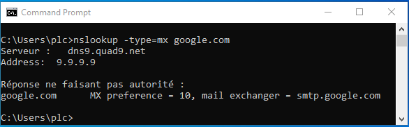Windows nslookup