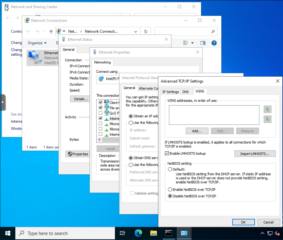Désactivation de NetBT