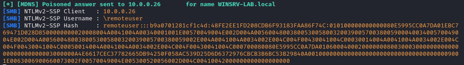Capture du hash par responder