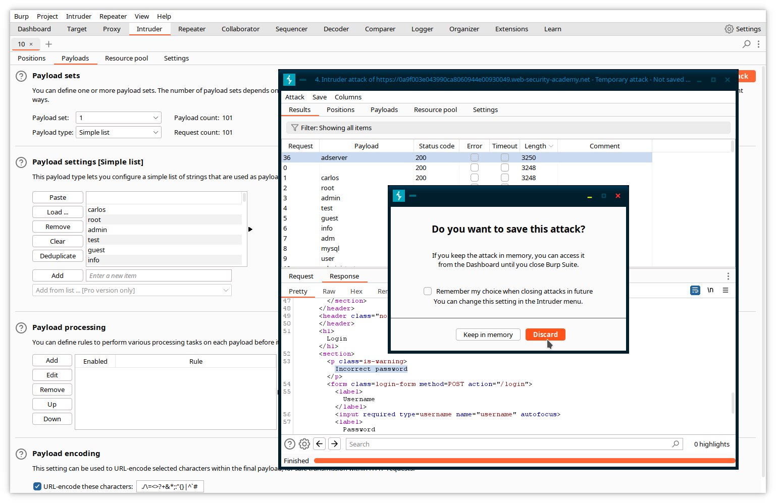 Intruder - fin de l'attaque